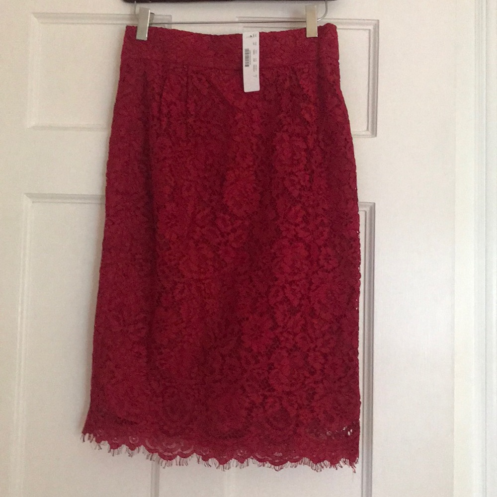 Pintucked Pencil Skirt in Lace NWT